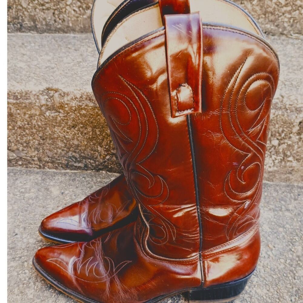 Men's Vitg Acme Western  Boots Style #4939 / Made in USA  circa 70's - Size 9.5D